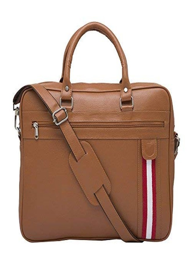 MBOSS Tan Faux Leather 9.5 Liter Messenger & Laptop Bag for 15.6 Inch - Image 1