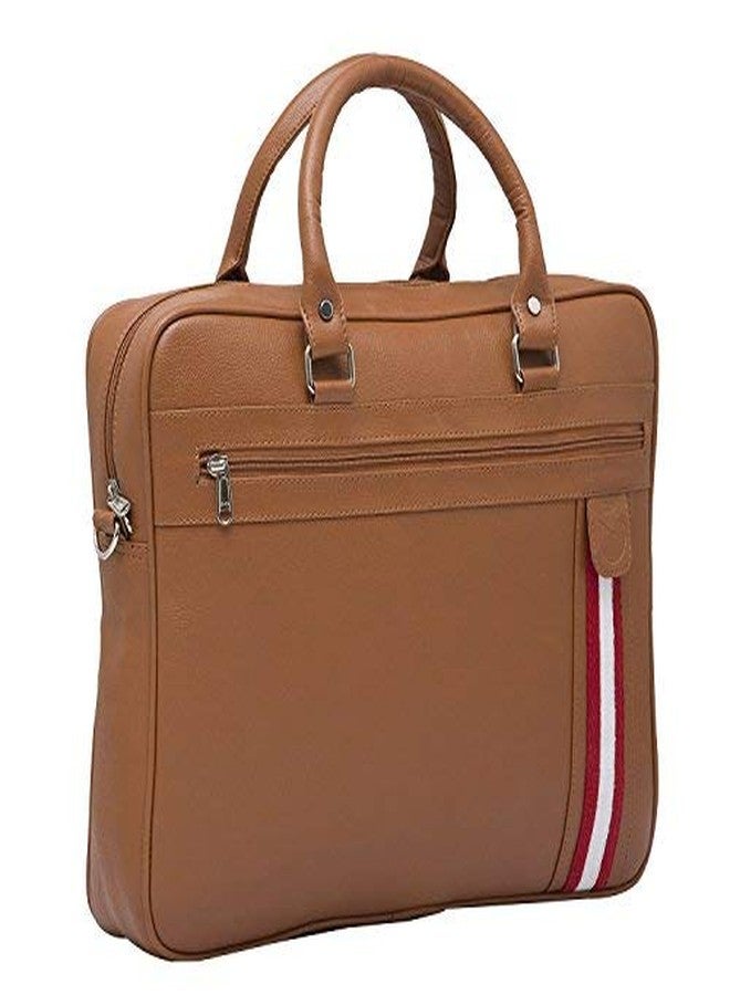 MBOSS Tan Faux Leather 9.5 Liter Messenger & Laptop Bag for 15.6 Inch - Image 3