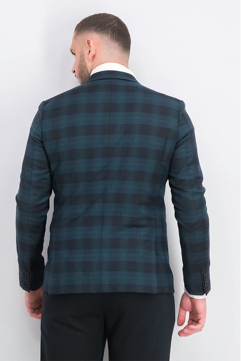 Paul Smith Men Regular Fit Long Sleeve Plaid Blazer, Multicolor - Image 3