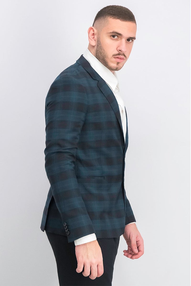 Paul Smith Men Regular Fit Long Sleeve Plaid Blazer, Multicolor - Image 4