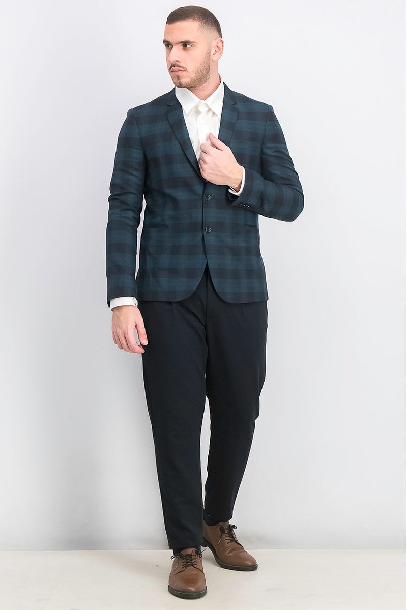 Paul Smith Men Regular Fit Long Sleeve Plaid Blazer, Multicolor - Image 2