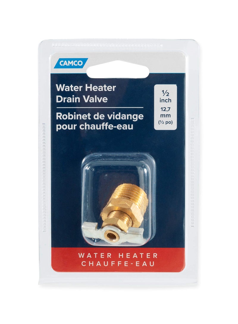 Camco ½" RV Water Heater Replacement Drain Valve - Replace Your RV Water Heater Drain Valve | Simple and Easy Installation | Durable Brass Construction - (11703) - Image 4