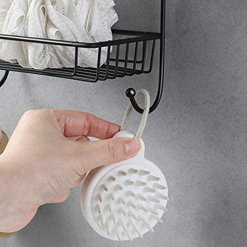 Infinite Deals Infinite Deals QualityShoppe 2 Layer Multipurpose Kitchen Bathroom Shelf Wall Holder Storage Rack Strong Magic Sticker Shower Rack Shelf with 2 Hook  - Image 5