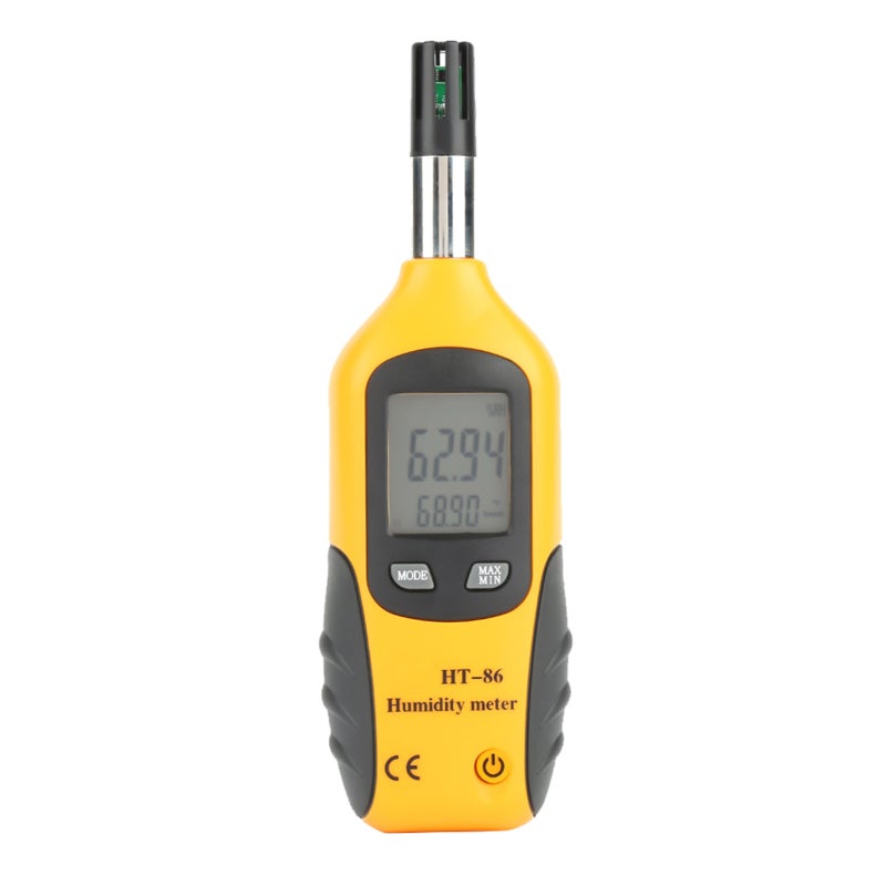 HTI Digital Humidity Temperature Meter: 17.5*5cm Yellow, High Accuracy, Backlight LCD Screen - Fast Response, Dew Point & Wet-Bulb Function, for Laboratory Industrial Professional Use - Image 2