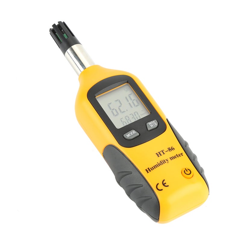 HTI Digital Humidity Temperature Meter: 17.5*5cm Yellow, High Accuracy, Backlight LCD Screen - Fast Response, Dew Point & Wet-Bulb Function, for Laboratory Industrial Professional Use - Image 4