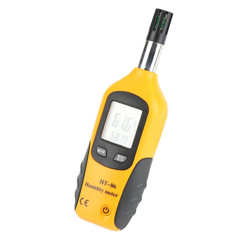 HTI Digital Humidity Temperature Meter: 17.5*5cm Yellow, High Accuracy, Backlight LCD Screen - Fast Response, Dew Point & Wet-Bulb Function, for Laboratory Industrial Professional Use - Image 3
