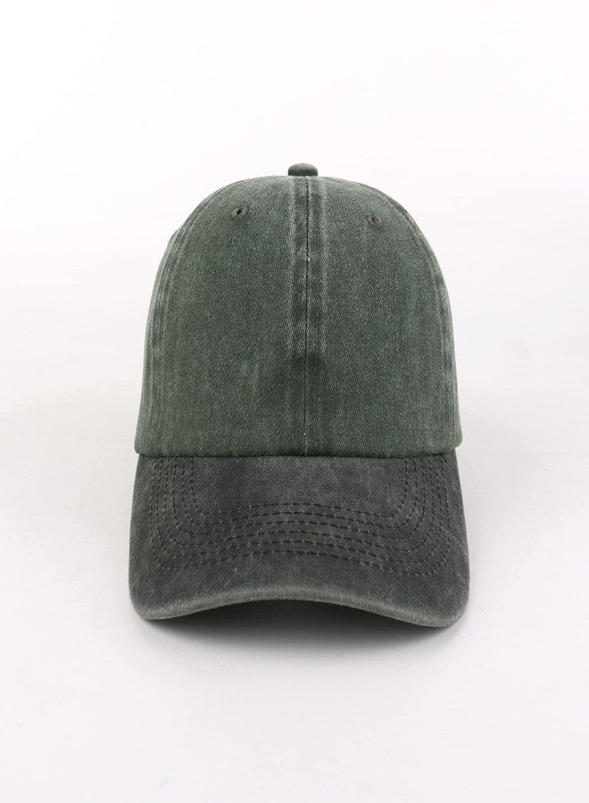 LANGZHEN Unisex Baseball Cap 100% Cotton Fits Men Women Washed Denim Adjustable Dad Hat, Grey black, One Size - Image 2