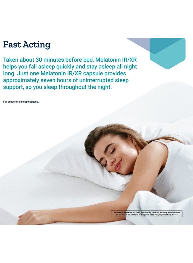 لايف إكستنشن كبسولات ميلاتونين IR/XR من لايف إكستنشن، 120 كبسولة - مفعول فوري وممتد المفعول لمدة 7 ساعات - مكمل غذائي ليلي - يدعم النوم - خالي من الكائنات المعدلة وراثيًا والغلوتين - Image 2