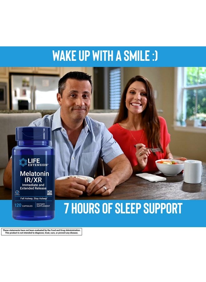 لايف إكستنشن كبسولات ميلاتونين IR/XR من لايف إكستنشن، 120 كبسولة - مفعول فوري وممتد المفعول لمدة 7 ساعات - مكمل غذائي ليلي - يدعم النوم - خالي من الكائنات المعدلة وراثيًا والغلوتين - Image 5