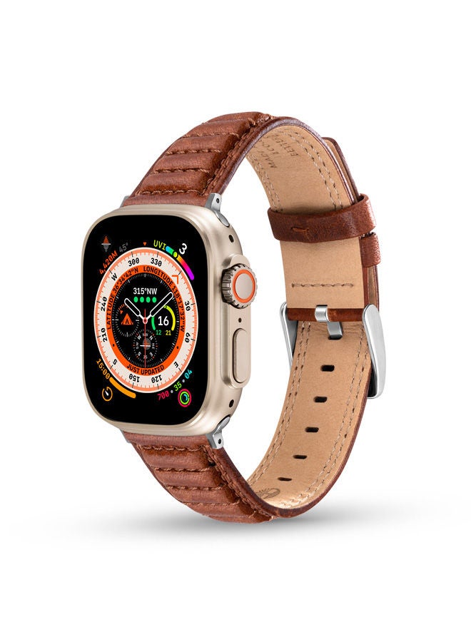 Timberland Amoskeag Brown Leather Unisex Universal Watch Strap 22mm - TDOUS0001604 - Image 1