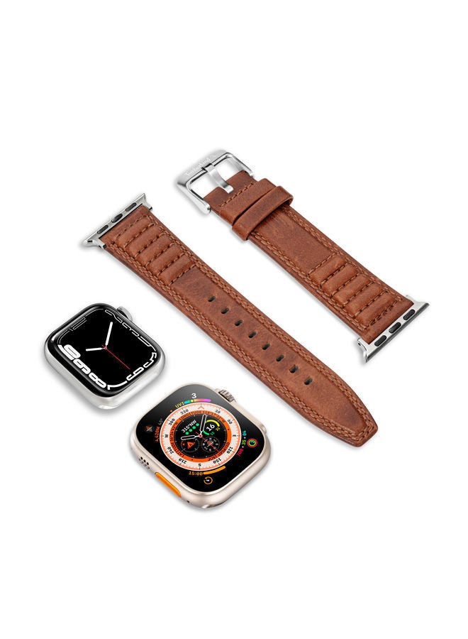 Timberland Amoskeag Brown Leather Unisex Universal Watch Strap 22mm - TDOUS0001604 - Image 3