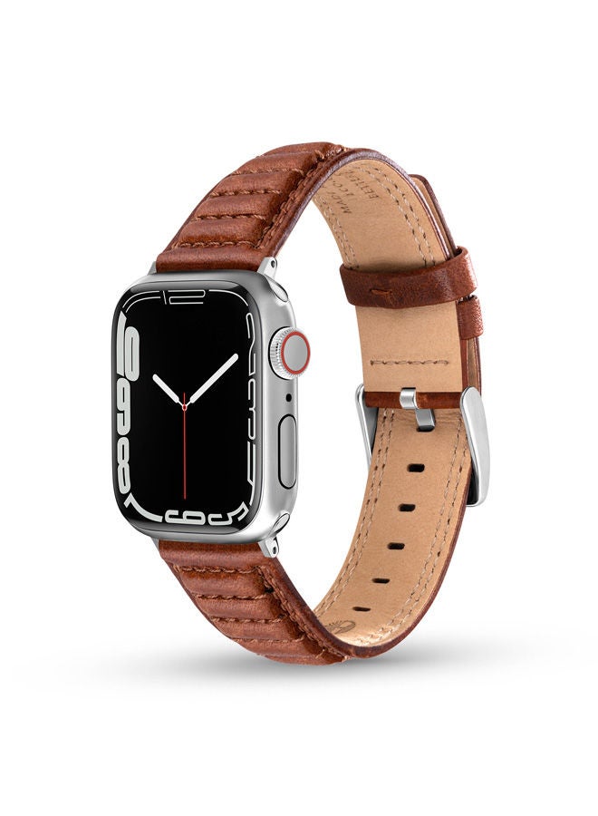 Timberland Amoskeag Brown Leather Unisex Universal Watch Strap 22mm - TDOUS0001604 - Image 2