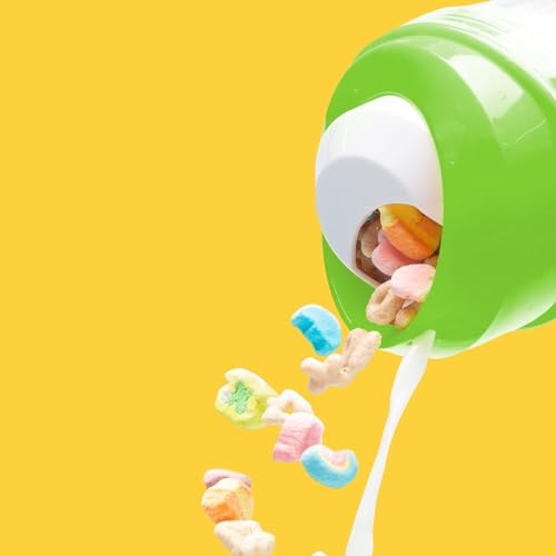 CRUNCHCUP XL - Portable Plastic Cereal Cups for Breakfast On the Go, To Go Cereal and Milk Container for your favorite Breakfast Cereals, No Spoon or Bowl Required (Green) - Image 2