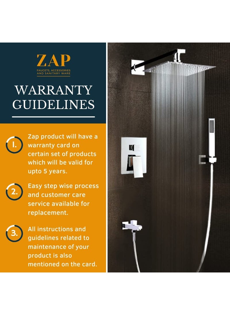 ZAP ZAP Delta 5 Flow Function Handheld Shower ABS Chrome Finish Hand Shower with 15 meter Hose Pipe Bracket  - Image 5