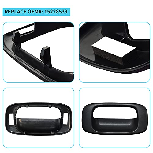 MuHize Tailgate Handle Bezel & Latch Replacement for 1999-2007 Chevy Silverado & GMC Sierra - OEM Car Handle Fit Black (Fits Regular/Extended/Crew Cab) - Image 3