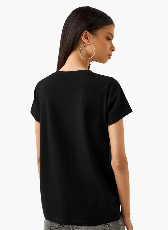 SP Characters Felix the Cat Embellished T-shirt with Crew Neck