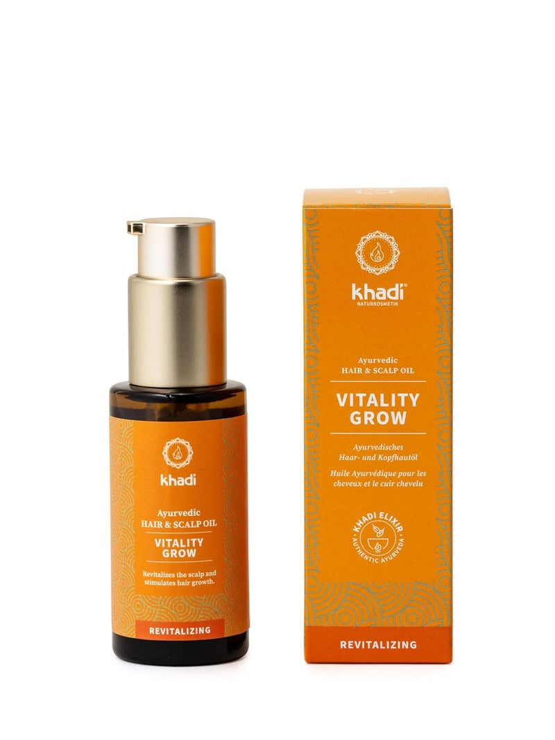 khadi VITALITY GROW hair oil 100 natural beauty herbal  vegan rosemary for more volume  growth against hair loss siliconefree  parabenfree Ayurvedic hair care organic 169oz