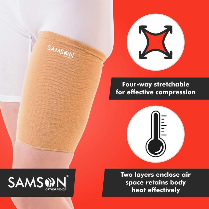 Samson Thigh Support – Compression Support for Pain Relief, Breathable, Anti-Slip (Pair, Medium) - Image 4
