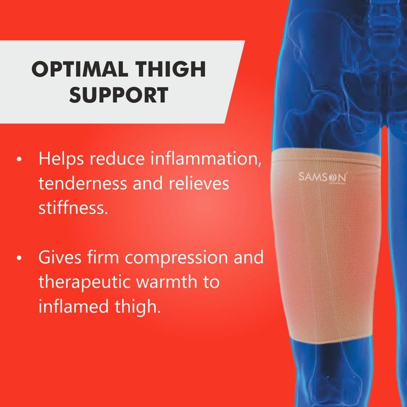 Samson Thigh Support – Compression Support for Pain Relief, Breathable, Anti-Slip (Pair, Medium) - Image 2