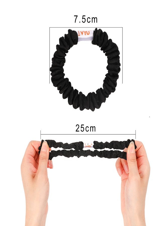 Ivyu Hair Ties Silk Satin Scrunchies - Small Mini Scrunchy for Women Thick Hair Accessories Cute Soft No Slip Hair Elastics Ponytail Holder for Curly Hair No Damage Hairties Gift for Girls - Image 2