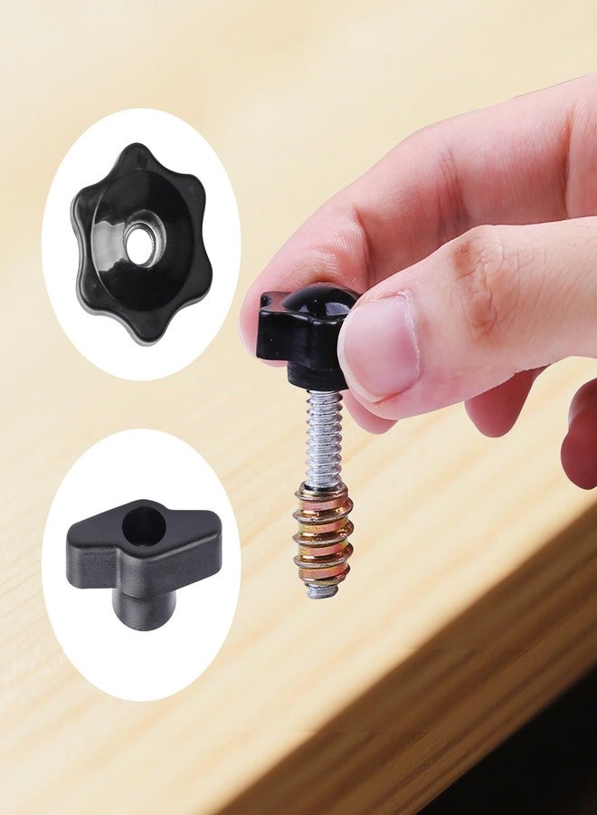 Xadnitu 48 Pieces 1/4"-20 T Track Bolts and Knobs Kit Including T-Bolts, Star Knobs and Screws, Pronged Nuts, T-Knobs, Threaded T Nuts, for Woodworking Jigs and Fixtures - Image 5