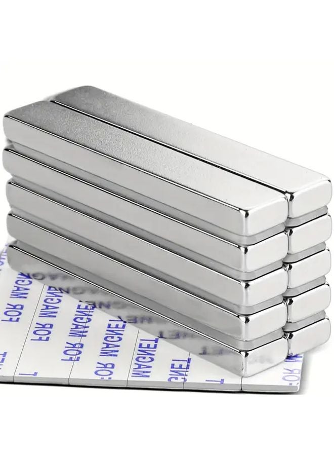 10pcs F60X10X5mm Neodymium Bar Magnets Powerful Rare Earth Magnets with Double Sided Adhesive - Image 1