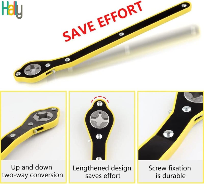 HALLY Heavy Duty Universal Car Jack Ratchet Fixed Square Wrench|360 Forward And Reverse Knob Labor-Saving Design|Scissor Jack Lift Speed Handle Tool|Jack Lug Handle Tool|Tire Wheel Jack Wrench - Image 3