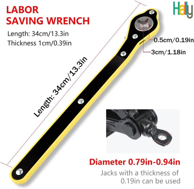 HALLY Heavy Duty Universal Car Jack Ratchet Fixed Square Wrench|360 Forward And Reverse Knob Labor-Saving Design|Scissor Jack Lift Speed Handle Tool|Jack Lug Handle Tool|Tire Wheel Jack Wrench - Image 5