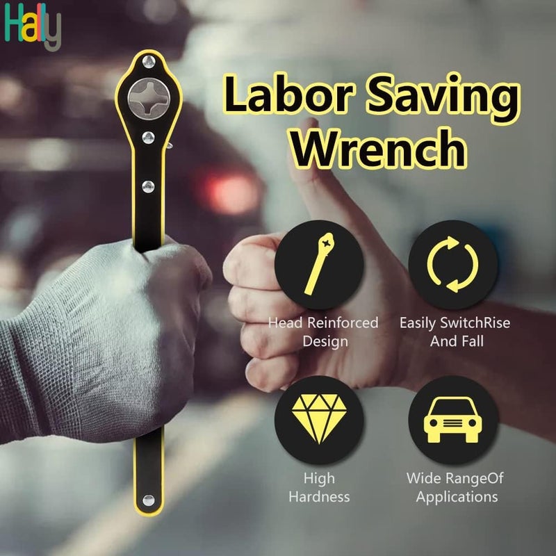 HALLY Heavy Duty Universal Car Jack Ratchet Fixed Square Wrench|360 Forward And Reverse Knob Labor-Saving Design|Scissor Jack Lift Speed Handle Tool|Jack Lug Handle Tool|Tire Wheel Jack Wrench - Image 2