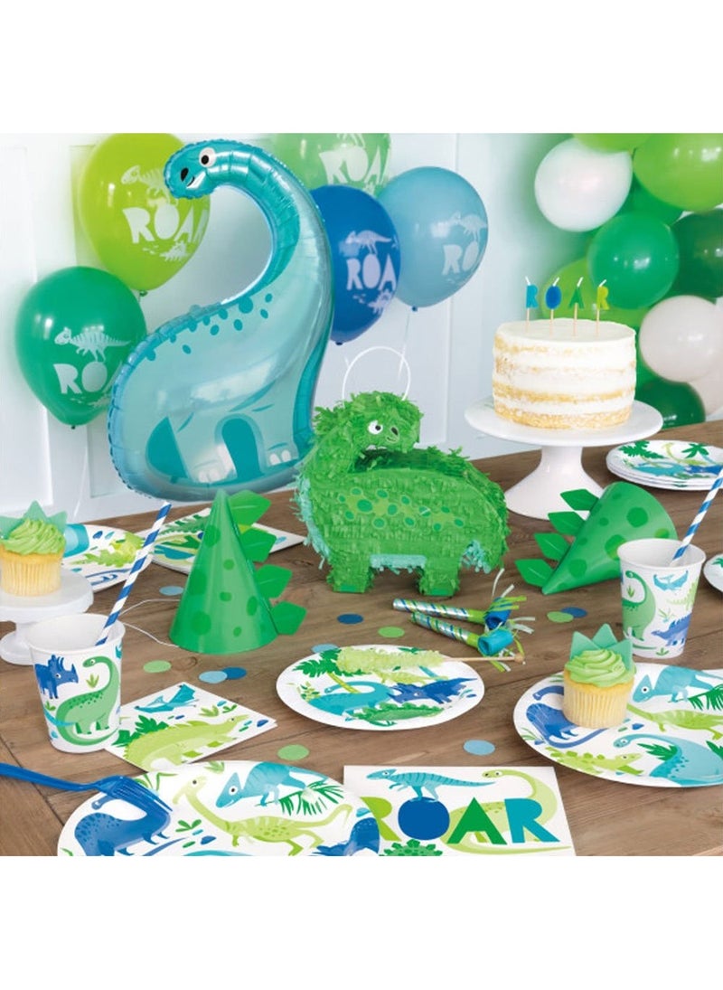 Unique Dinosaur Party Plastic Tablecloth Green Blue 137x213cm - Image 2