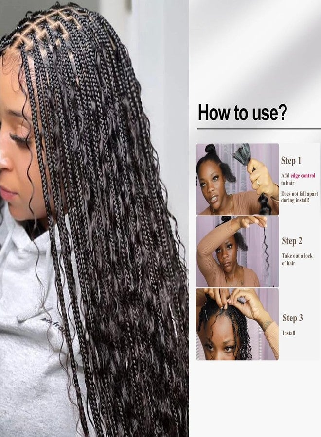 hengya Human Braiding Hair 1 Bundle 50g 22 Inch Deep Wave Bulk 100% Human Hair for Braiding No Weft 12A Brazilian Virgin Curly Human Hair Extensions for Boho Braids Natural Black - Image 4