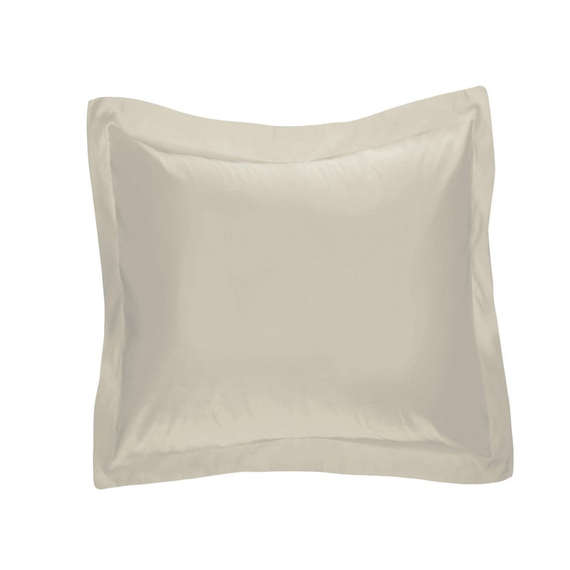 FRESH IDEAS Poplin Tailored Pillow Sham  Euro  26x26 inches  Ivory - Image 1