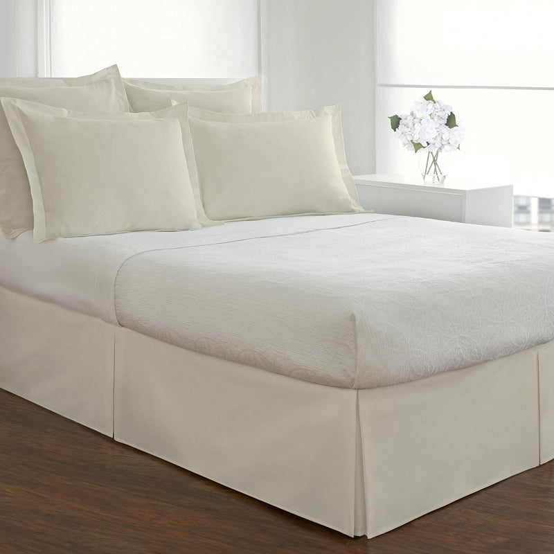 FRESH IDEAS Poplin Tailored Pillow Sham  Euro  26x26 inches  Ivory - Image 2