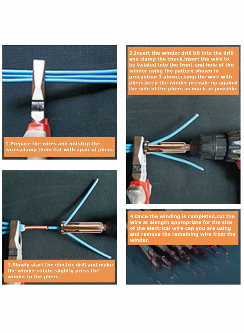 Wire Twisting Tool Set - Wire Stripper and Twister for 2.5 to 4 Square and 2 to 5 Way Connections, Ideal for Simultaneous Stripping and Twisting of Wire Cables. - Image 4