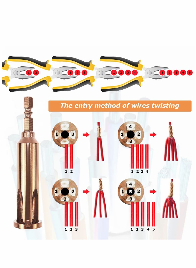 Wire Twisting Tool Set - Wire Stripper and Twister for 2.5 to 4 Square and 2 to 5 Way Connections, Ideal for Simultaneous Stripping and Twisting of Wire Cables. - Image 5
