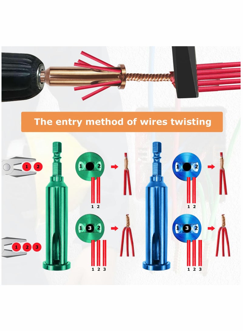 Wire Twisting Tool Set - Wire Stripper and Twister for 2.5 to 4 Square and 2 to 5 Way Connections, Ideal for Simultaneous Stripping and Twisting of Wire Cables. - Image 3