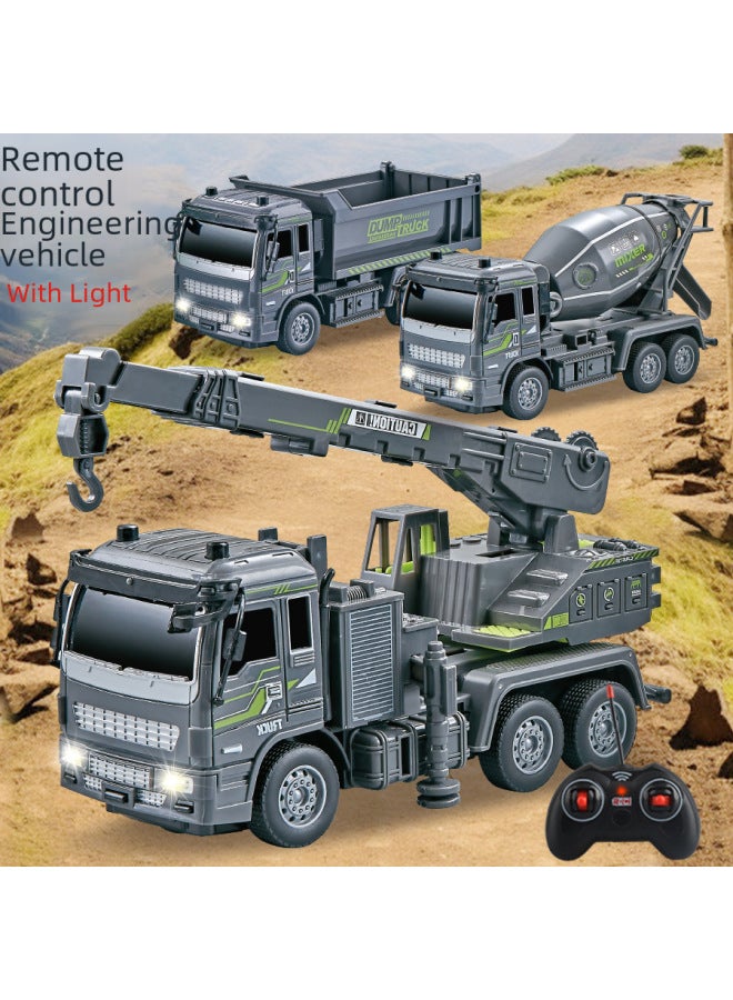 إسكدنيا سيارة تحكم عن بعد للأطفال 132 رباعية الاتجاه لخلاط هندسي خفيف رافعة مشتركة متحركة للأولاد لعبة سيارة كهربائية - اللون: شاحنة قلابة هندسية - النسبة: 1:32 - Image 4