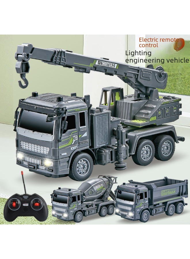 إسكدنيا سيارة تحكم عن بعد للأطفال 132 رباعية الاتجاه لخلاط هندسي خفيف رافعة مشتركة متحركة للأولاد لعبة سيارة كهربائية - اللون: شاحنة قلابة هندسية - النسبة: 1:32 - Image 3