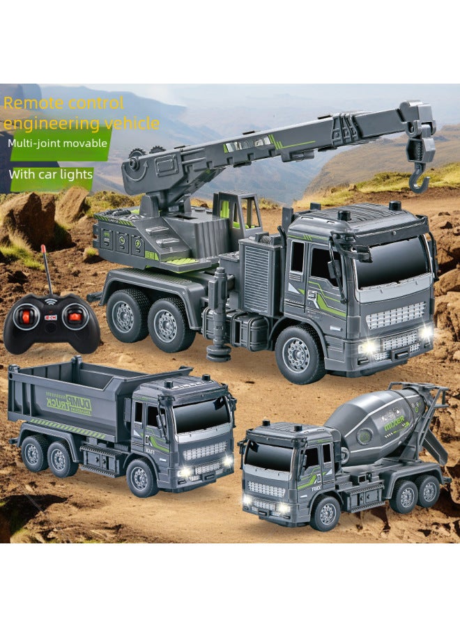 إسكدنيا سيارة تحكم عن بعد للأطفال 132 رباعية الاتجاه لخلاط هندسي خفيف رافعة مشتركة متحركة للأولاد لعبة سيارة كهربائية - اللون: شاحنة قلابة هندسية - النسبة: 1:32 - Image 2