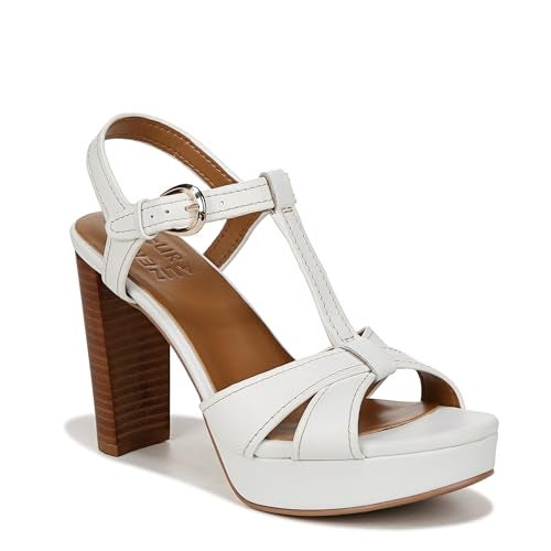 Naturalizer Womens Marnie Platform T-Strap High Heel Sandal White Leather 9.5 M - Image 1