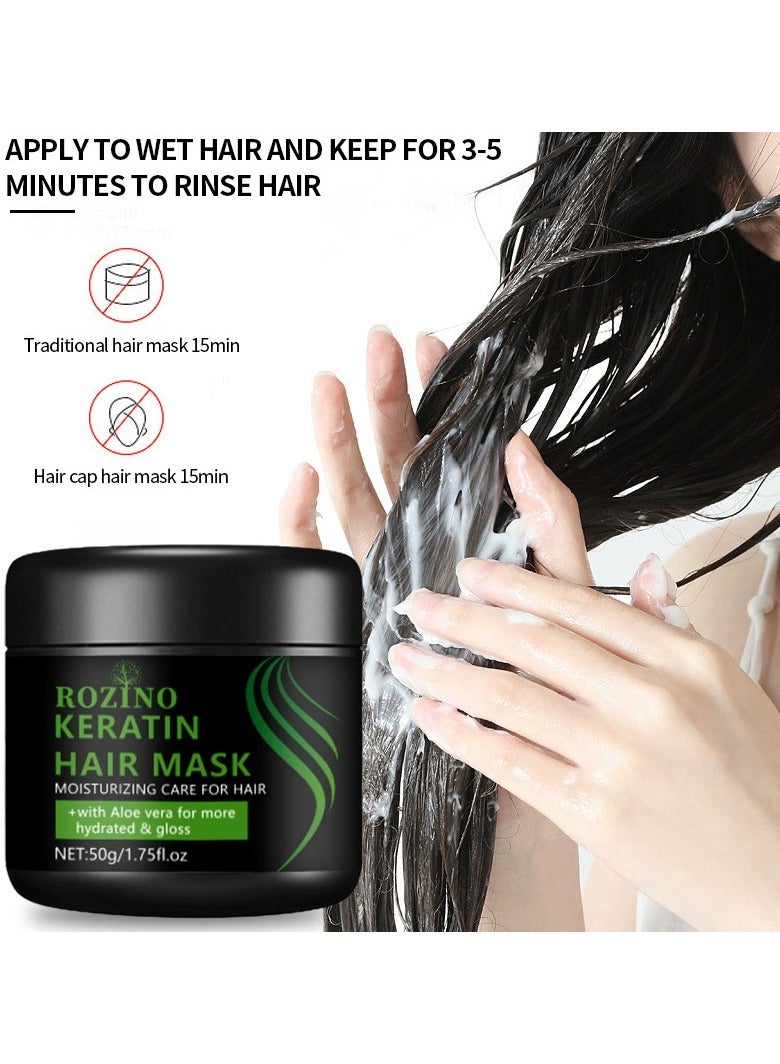 روزينو قناع الشعر الكيراتيني للشعر الجاف، ترطيب، تنعيم وتحسين الشعر المجعد - Image 3