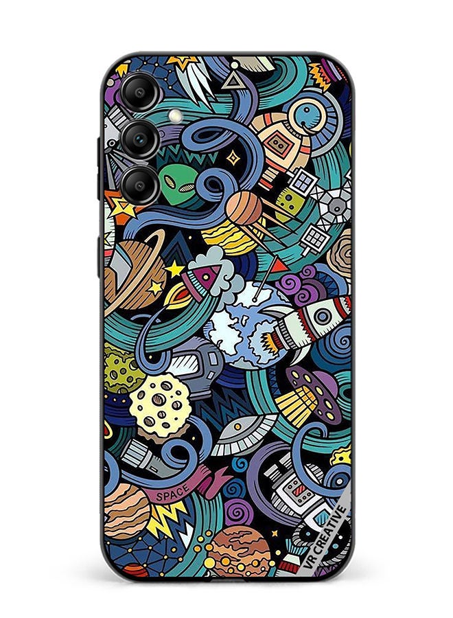 VR CREATIVE Protective Case Cover For Samsung Galaxy A14 5G/A14 Cartoon Doodles Design Multicolour - Image 1