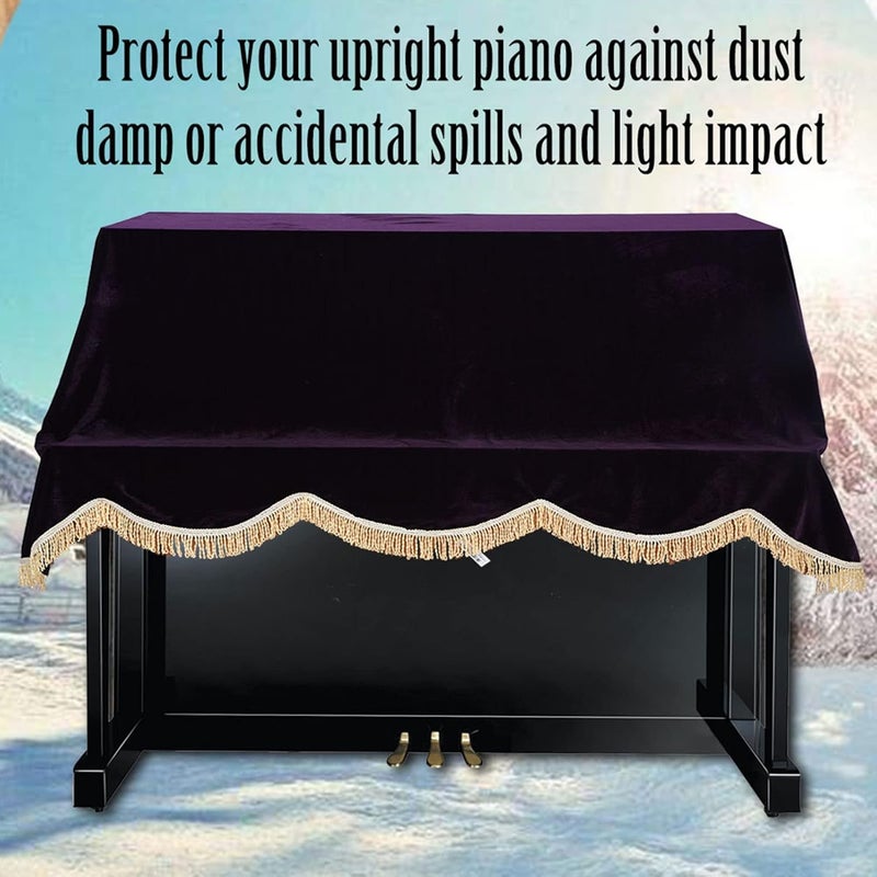 Drfeify Piano Cover, 200 * 150cm Upright Piano All Around Durty Hiding Cover, Pleuche Cloth, Machine Washable (Blue) - Image 5