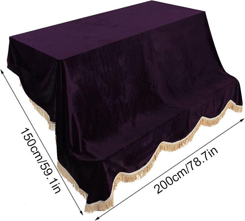 Drfeify Piano Cover, 200 * 150cm Upright Piano All Around Durty Hiding Cover, Pleuche Cloth, Machine Washable (Blue) - Image 3