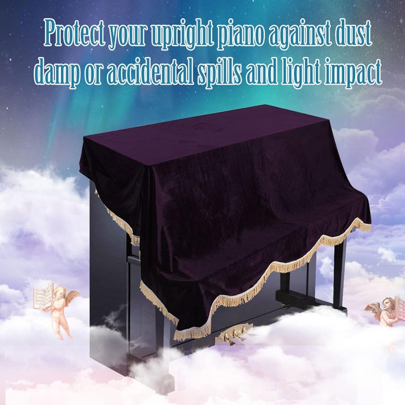 Drfeify Piano Cover, 200 * 150cm Upright Piano All Around Durty Hiding Cover, Pleuche Cloth, Machine Washable (Blue) - Image 4