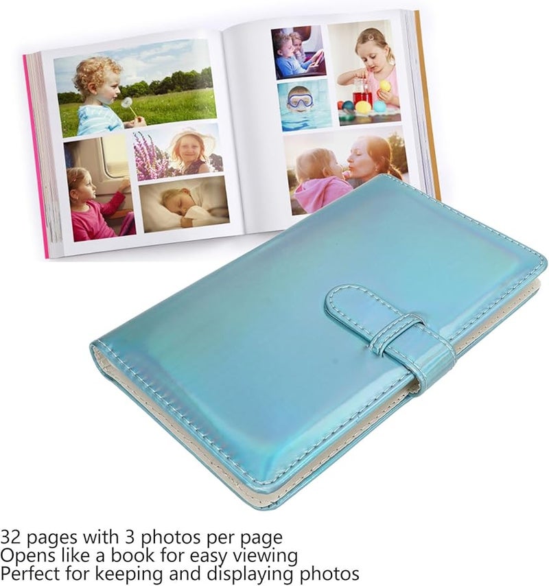 Mini Photo Book 3 Inch PU Leather 96 Pockets Picture Album Photocard Holder - Image 4