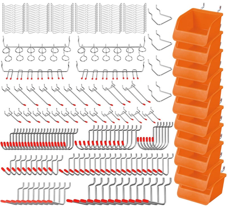 HORUSDY 238-Piece Pegboard Hooks Assortment, Pegboard Accessories with Pegboard Bins for Organizing Various Tools - Image 1