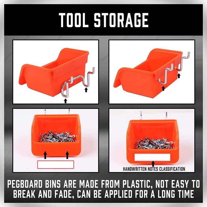 HORUSDY 238-Piece Pegboard Hooks Assortment, Pegboard Accessories with Pegboard Bins for Organizing Various Tools - Image 4