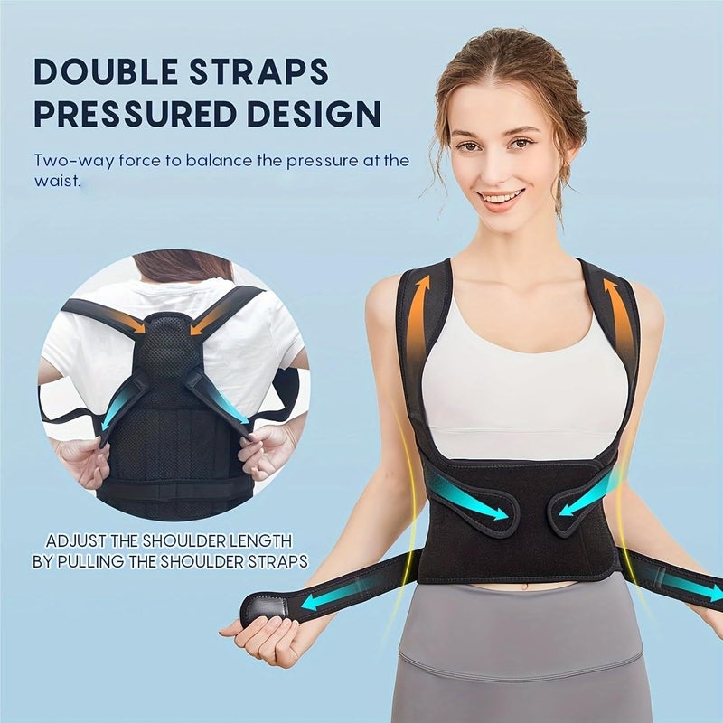 Adjustable Full Back Support Brace for – Unisex Design(Pink,M) - Image 4