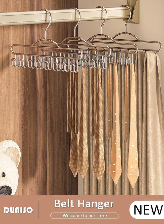 DUNISO 2Pcs Belt Hanger for Closet,Multifunctional Coat Hanger with 8 Hooks,Sturdy Non-Slip Belt Holder for Closet Space Saving,Belt Organizer for Closet Organizers and Bra,Hat,Tops Storage  - Image 1